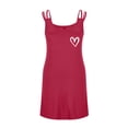 thumbnail image 3 of Gamivast Women's Dresses Sleeveless White Heart Print Mini Dress Strappy Backless Fit Sundress Casual Summer Beach Vacation Party Nightwear, 3 of 5