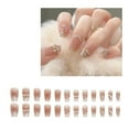 thumbnail image 1 of Easy Application Coffin Shape Nails, Wedding Suitable Gradient Press On Nails With Full Cover For Reuse, Acrylic False Nails For Women Girls (24Pcs), 1 of 7