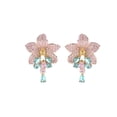 thumbnail image 5 of New Temperament Fashion Earrings Copper Inlaid Colored Zirconium Earrings Women's 925 Silver Needles Full of Zirconium Inlaid Flower Stud Earrings, 5 of 12