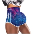 thumbnail image 4 of Abcnature Plus Size Shorts, Womens Athletic Shorts, Women Printing High Waist Stretch Strethcy Leggings Yoga Short, Comfy Beach Shorts, Yoga Pants, Cycling Sport Shorts Multicolor S, 4 of 4