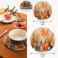 thumbnail image 2 of SKYSONIC 2 pcs Thanksgiving Pumpkin Ear Pot Holders Trivets, Heat Resistant Trivets,Autumn Oil Painting Cotton Thread Weave Mats for Hot Pads Pans Pot Bowl Teapot, 2 of 7