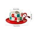 thumbnail image 3 of Christmas Ceramic Mug with Lid and Spoon, Cute Santa & Reindeer Design, Bow Handle Coffee Cup for Hot Chocolate, Tea & Holiday Gift, 3 of 5
