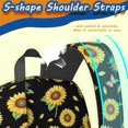 thumbnail image 5 of Sunflower and Butterfly Black Pattern 17" Waterproof Oxford School Backpacks for Teens, S-Shape Padded Straps, for School, Travel, Hiking, Camping, 5 of 5