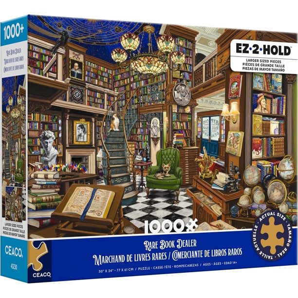 Puzzle Ceaco EZ2Hold, comerciante de libros raros, 1000 piezas, 77 x 61 cm