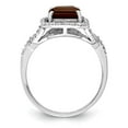 thumbnail image 2 of Primal Silver Sterling Silver Rhodium-plated Diamond and Smoky Quartz Ring, 2 of 5