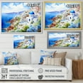 thumbnail image 4 of Designart "Vibrant Santorini Village Blue and White III" Landscapes Framed Wall Art Decor - Country Blue Greece Entryway Framed Wall Art Print, 4 of 6