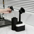 thumbnail image 3 of Boriyuan 3 in 1 Soap Dispenser with Sponge Holder and Brush for Bathroom Kitchen Sink Countertop Organizer Black, 3 of 8