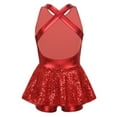 thumbnail image 2 of Aiihoo Kids Girls Gymnastic Ballet Leotard Sleeveless Sparkly Sequins Dress Modern Dance Jazz Dancewear Red 14, 2 of 7