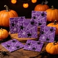 thumbnail image 5 of DefiDgd 24pcs Purple Spider Web Disposable Paper Napkin,Round Spider Printed Lightweight Dinner Napkin for Halloween Snack Dessert Serving Holiday Birthday Party Tabletop Decor(C), 5 of 6