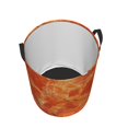 thumbnail image 4 of Circular Hamper Single Layer Laundry Basket Storage Basket Waterproof Single Layer Fabric With Handle Pe Support Strip Orangered Marble_1 Small, 4 of 8