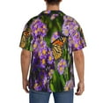 thumbnail image 3 of Susaid butterflies and Gardens Print Men's Polo Shirts Button Down Short Sleeve Casual Summer Beach Vintage Shirts for Men-3X-Large, 3 of 5