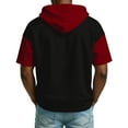 thumbnail image 3 of Fabrcox Men's Hoodies Lightweight Short Sleeve Quarter Zip Sweatshirts for Men Workout Sports Drawstring Summer Color Block Mens Tops, 3 of 8