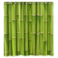thumbnail image 1 of Cortina de ducha ABPHQTO Diseño de Bambú Verde Claro Impermeable 160x180 cm, 1 of 2