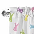 thumbnail image 4 of Bunny Easter Rod Pocket Curtain Valance, Spring Rabbits Modern Art Farmhouse Window Valance for Living Room, Bedroom, Kitchen 42"W x 12"L, 4 of 9