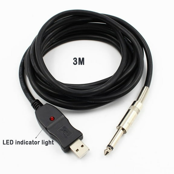 VANLOFE USB Guitar Cable USB Interface Male to 6.35mm 1/4 Mono Male Electric Gu