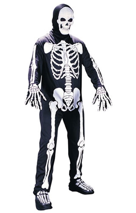 Womens White Spandex Skeleton Bones Halloween Catsuit Fancy Dress Costume Outfit 