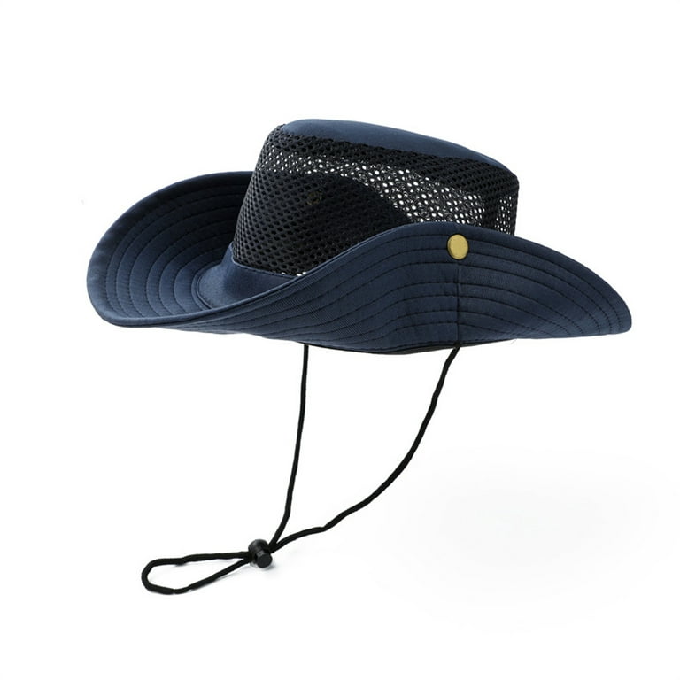 Yuanbang Mesh Sun Hat for Men Hats Sun Protection Summer Beach Safari Wide Brim Fishing Cap Outdoor-Black, adult Unisex, Size: One Size