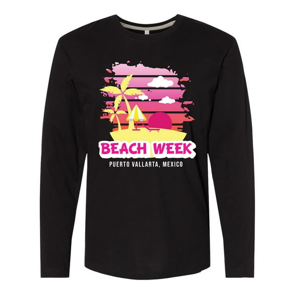 Inktastic Beach Week Puerto Vallarta Mexico with Palm Trees Long Sleeve T-Shirt