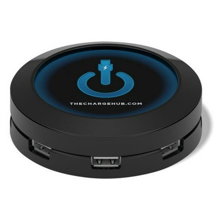 ChargeHub CRGRDSVP-001 7-Port USB Universal Charging Station with Cables, Black