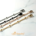 thumbnail image 5 of 555Jewelry 2mm Stainless Steel Dainty Adjustable Curb Link Chain Bead Bracelets for Women, Gold, 7.5 Inch, 5 of 6