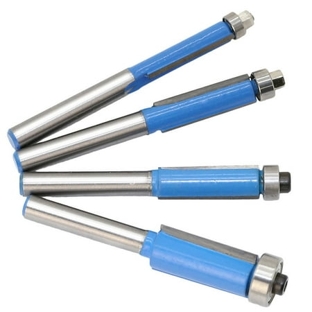 

Garhelper 4pcs 1/4 Shank Straight Flush Trim Router Bit Set Woodworking Cutting Tool