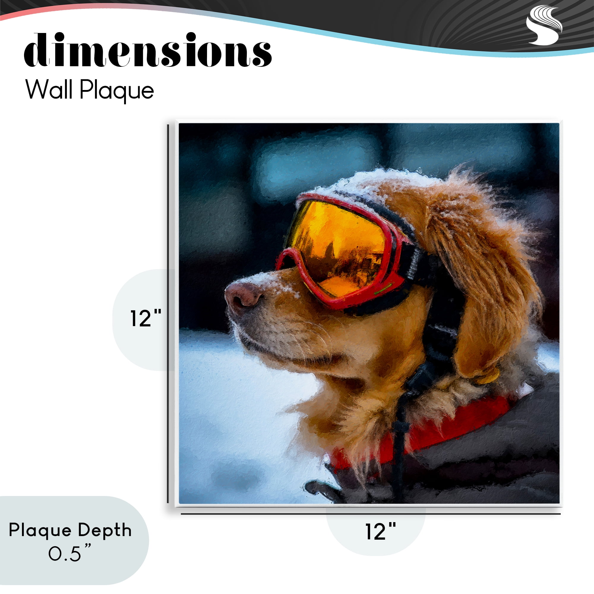 Stupell Industries Ski Goggles Dog Wall Plaque Art, design by Sean Parnell