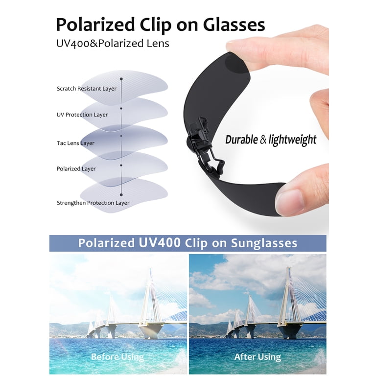 Tinhao Day & Night Clip-On Sunglasses, 2-Pair Set photo 6