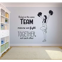 Cheerleader Cheer Dance Sports Motivation Inspiration Quotes Wall Sticker for Girls Teens Bedroom Kids World Cup Sport Fans Rooms Home Art Murals Decals Wall Art Vinyl Decoration Size (12x15 inch)
