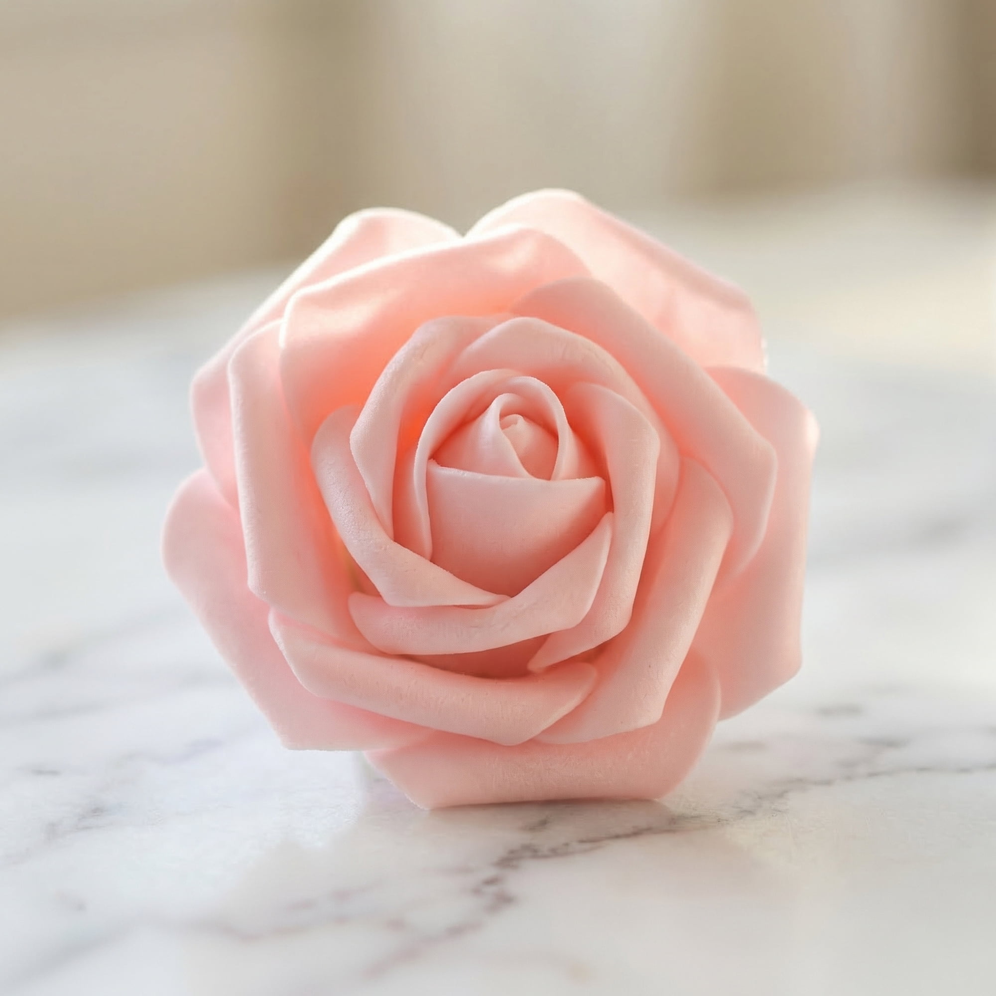 Unique Bargains Artificial Detachable Rose Silk Flower Pink 7.1"