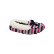 DF by Dearfoams Girls' Sweater Knit Moc Slippers
