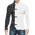 thumbnail image 4 of Suéter de punto con cuello alto y cremallera de manga larga con combinación de colores de Europa y América para hombre de otoño e invierno, 4 of 6