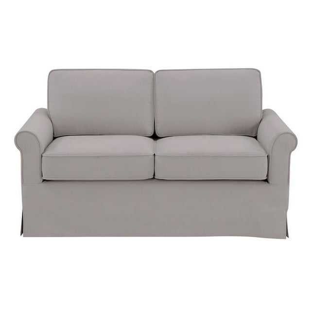 Home Fare Modern Arm Slipcover Style Sofa in Storm Gray
