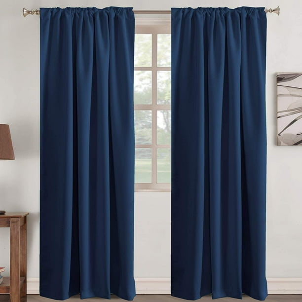 Navy blue curtains deals
