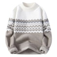 thumbnail image 1 of Pisexur Chandails Hommes Doux et Confortables Chandails d'Automne Chandails Décontractés Tricotés Chandails Chauds Chandails Col Rond Chandails Manches Longues Col Rond Kaki, 1 of 8