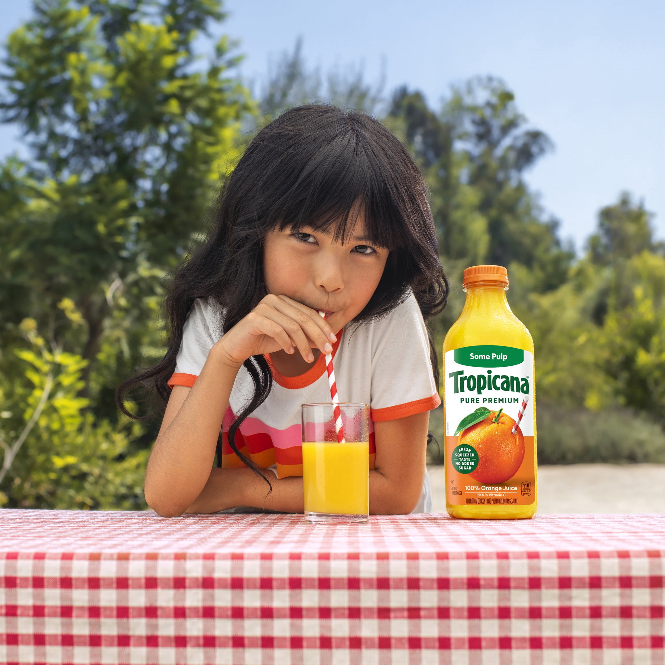 Tropicana Pure Premium 100% Orange Juice Original, Some Pulp, No Sugar Added, 46 fl oz