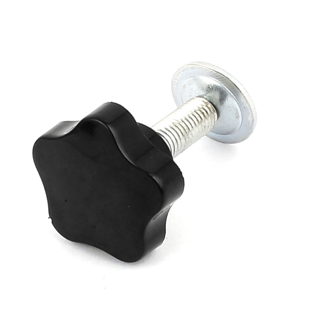 Aexit M6x10mm Male Chain & Rope Fittings Threaded Plastic Star Head Clamping Knob Grip Wire Rope Clips Black 2pcs