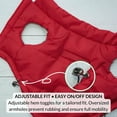 thumbnail image 4 of Reversible Puffer Dog Coat – Warm Winter Dog Jacket & Water-Repellent Insulated Dog Coat with Harness Hole, Windproof, Adjustable Fit for Small & Medium Dogs, Dachshunds – Lava Red, X-Small, 4 of 8