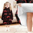 thumbnail image 6 of Game Controller Red Pattern Lamb Fleece Blanket Hoodies for Teens ,Teens Oversize Sherpa Wearable Hooded Blanket Sweatshirt with Super Pockets, 6 of 6
