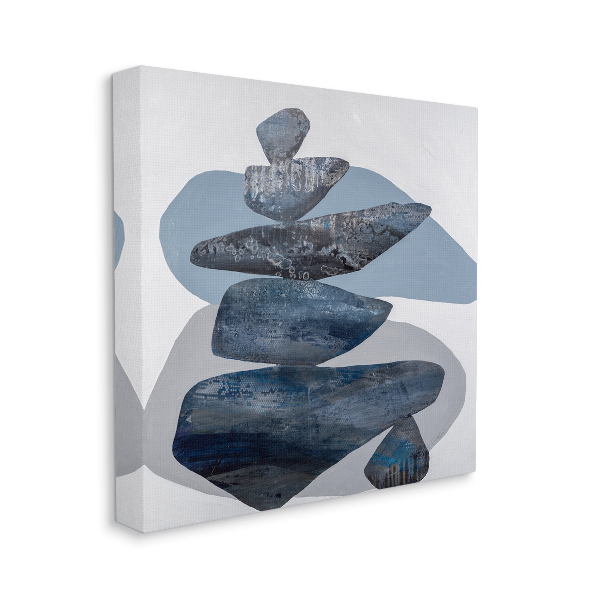 Stupell Grey Rocks Stacked Contemporary Abstract Painting Gallery Wrapped Canvas Print Wall Art