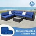 thumbnail image 5 of Kinbor 14 Piece Patio Cushion Covers Replacement, Outdoor Patio Wicker Sofa Washable Cushion Slipcovers with Zipper, Dark Blue, 5 of 8