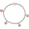 thumbnail image 4 of Sterling Silver Childern's Enameled Hearts 5.5In Plus .5In Ext Bracelet Made In Thailand qg4654-5.5, 4 of 5