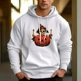 thumbnail image 3 of Men's 330g 100% Cotton Pattern Terry Dropped Shoulder Hoodie-Pumpkin Candle Skull, 3 of 15