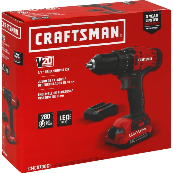 CRAFTSMAN V20 Cordless Drill/Driver Kit (CMCD700C1) – Walmart Inventory  Checker – BrickSeek