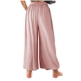 thumbnail image 4 of Yuzhih Lounge Pants Women 2024 Summer High Waisted Loose Yoga Palazzo Trousers Flowy Casual Wide Leg Pants, 4 of 7