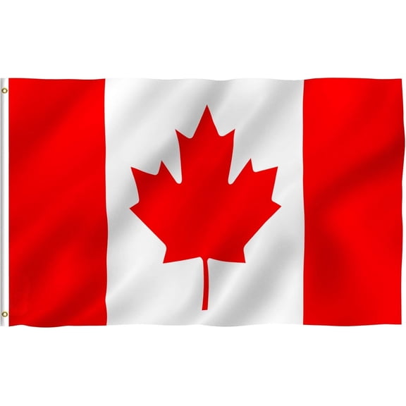 Lanola 3x5 Foot Canada Flag - Vivid Color and Fade proof - Canvas Header and Double Stitched - Canadian National Flags with Brass Grommets 3 X 5 Ft