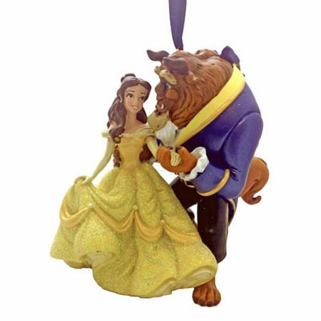 disney parks christmas belle and the beast glitter ornament new with