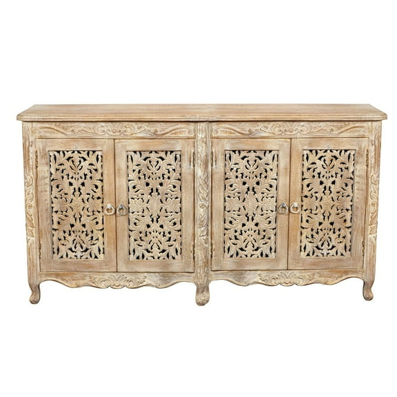 Carter Solid Wood 4 Door Sideboard in Antique White