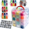 thumbnail image 1 of Juego de hilo dental para bordar QCZKB 301 con caja transparente de 5 niveles, 1 of 7