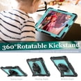 thumbnail image 3 of Case for iPad 6th / 5th Gen (2018 2017) / iPad Air 2 / iPad Pro 9.7 inch with Screen Protector, 360 Degree Rotating Kickstand Hand Strap Shockproof Cover with Shoulder Strap, Sky Blue PC, 3 of 7