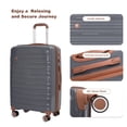 thumbnail image 7 of 5-Piece Luggage Set, 20/24/28 inch hardshell suitcases expandable duffel bag toiletry bag, Gray, 7 of 7